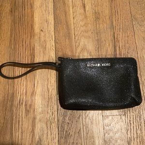 Michael Kors Black Sparkle Wristlet